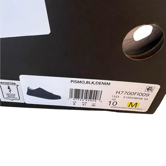 NWT Vionic Beach Women’s Pismo Casual Sneakers in Black Denim in size 10