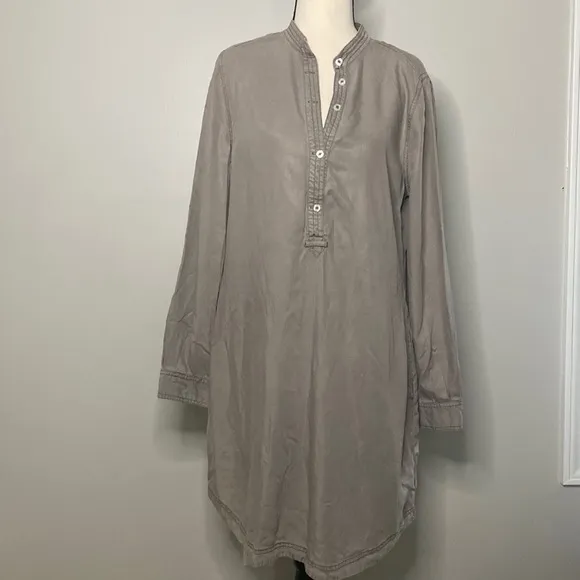 NWT Womens Kenneth Colemidi tencel button front fall casual shirt dress