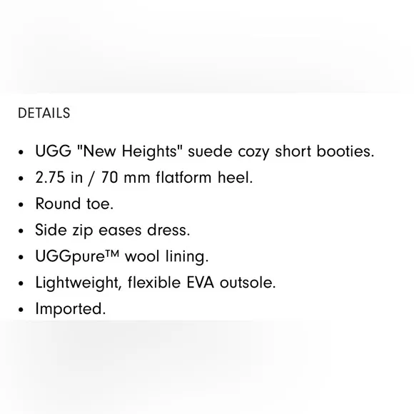 **NWTB**UGG New Heights Suede Zip Boots