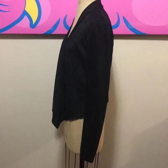 NYDJ Black Faux Leather Suede Jacket