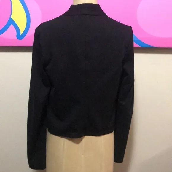 NYDJ Black Faux Leather Suede Jacket