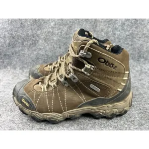 Oboz Bridger Mid B-Dry Hiking Boots Women's 6 Brown Leather Ankle Waterproof