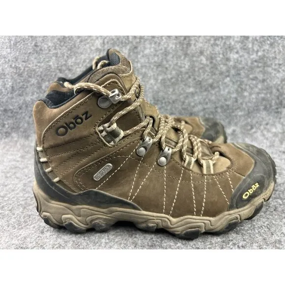 Oboz Bridger Mid B-Dry Hiking Boots Women's 6 Brown Leather Ankle Waterproof