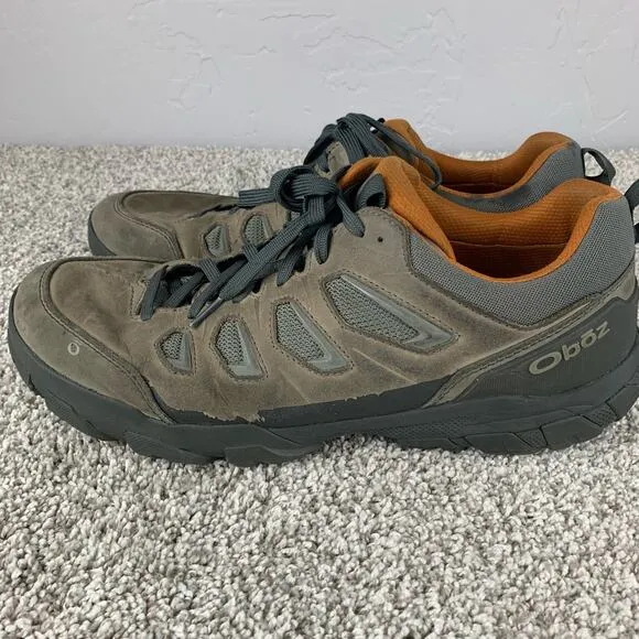Oboz Sawtooth Low Hiking Boot Mens Gray Outdoor Trail Camp Shoes Size 13