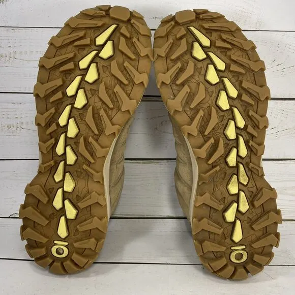 Oboz Sypes Low Hiking Boots Womens Size 8 Tan Suede BDry Waterproof Athletic