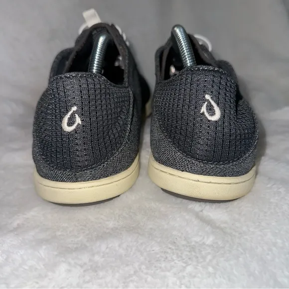 Olukai 10.5 Nohea Moku No Tie Boat Shoe Sneaker Black Barefoot Comfort Casual