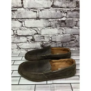 OluKai Akepa Moc Brown Leather Driving Shoes Loafers Men’s Sz 11.5M US/44.5EU