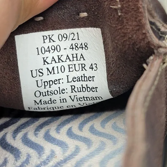 Olukai Kakaha Mens 10 Brown Leather Slip On Shoes Casual Comfort 10490-4848
