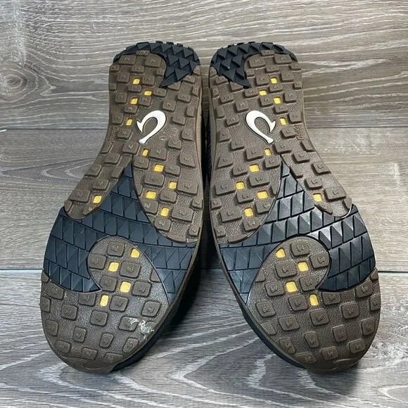 Olukai Kama Hele Men's Sz 10/EU 43 Brown Leather Casual Slip-On Loafer Shoes