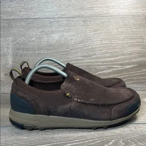 Olukai Kama Hele Men's Sz 10/EU 43 Brown Leather Casual Slip-On Loafer Shoes