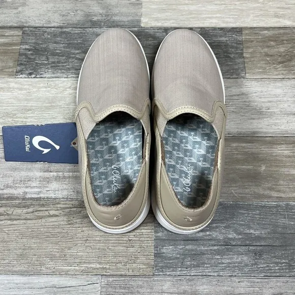 Olukai Ki'ihele’Ili Shoes Women’s Size 8.5 Beige Slip On Casual Beach Summer New