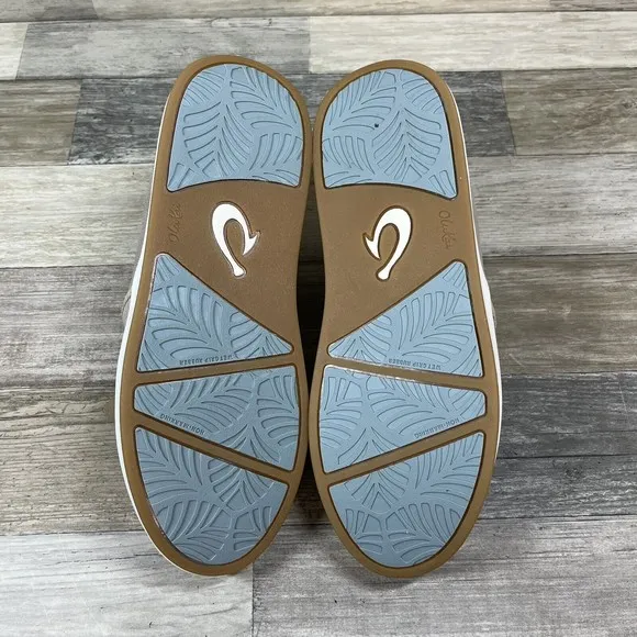 Olukai Ki'ihele’Ili Shoes Women’s Size 8.5 Beige Slip On Casual Beach Summer New