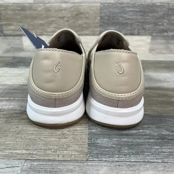 Olukai Ki'ihele’Ili Shoes Women’s Size 8.5 Beige Slip On Casual Beach Summer New