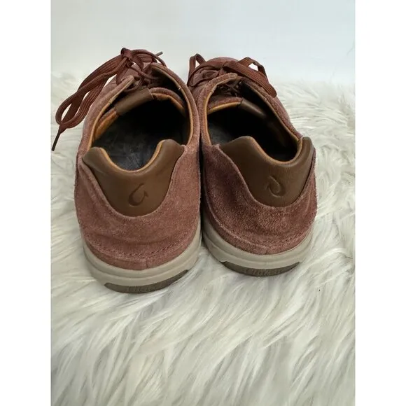 Olukai Lae Ahi Li Kala Men’s Size‎ 13 Canoe Red Leather Sneakers Shoes