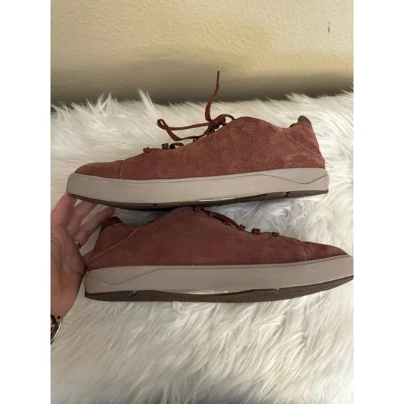 Olukai Lae Ahi Li Kala Men’s Size‎ 13 Canoe Red Leather Sneakers Shoes