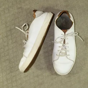 OluKai Lae'Ahi Li'Ili Mens 14 White Leather Lace Up Casual Sneakers Shoes