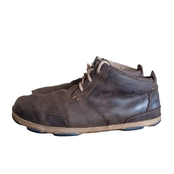 Olukai Men's Chukka Boots Kamuela Brown Leather Shoe Men's Size 13