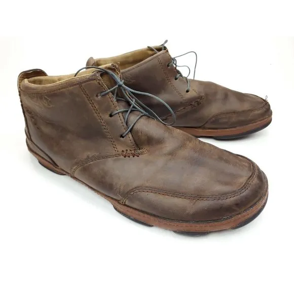 Olukai Men’s Kamuela Mens 10 Leather Outdoor Rugged Brown Boots Comfort Shoes