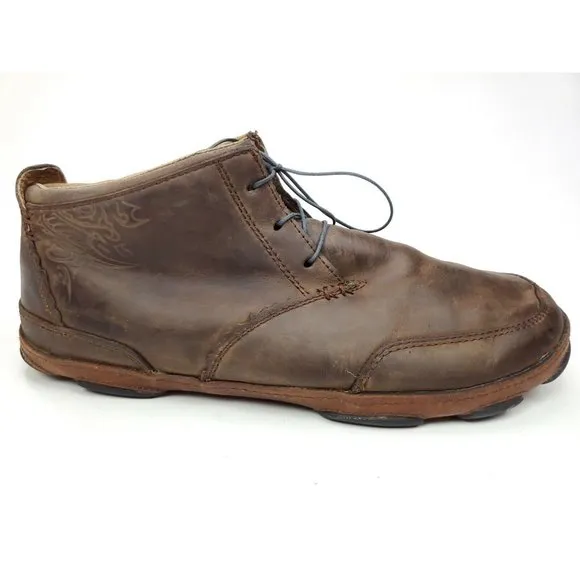 Olukai Men’s Kamuela Mens 10 Leather Outdoor Rugged Brown Boots Comfort Shoes