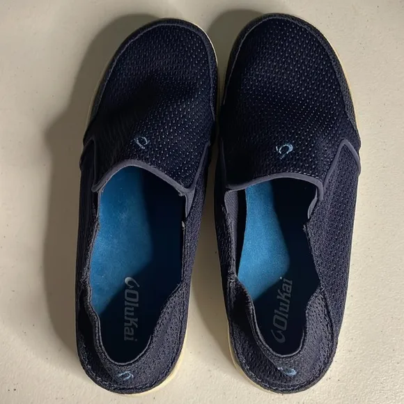 Olukai Men's Nohea Mesh Slip On Shoes Blue Size 11