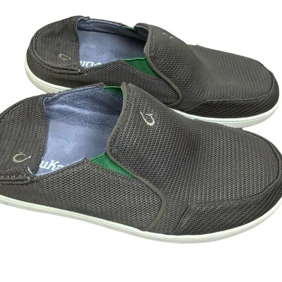 Olukai Mens Nohea Mesh Slip On Shoes Size 9.5 Taupe Beach