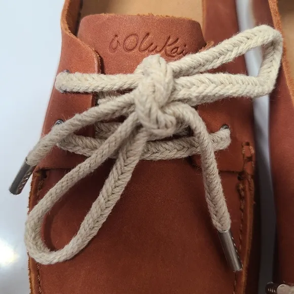 Olukai Moku Leather Boat Style Shoes #20276-3131 Women's Size 9¹½-10