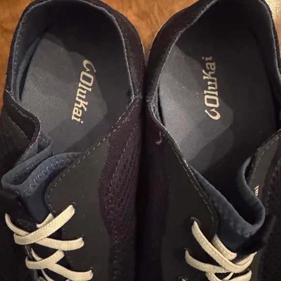 OluKai “Moku Pae” Men's Breathable Trench Blue / Off White Boat Shoes