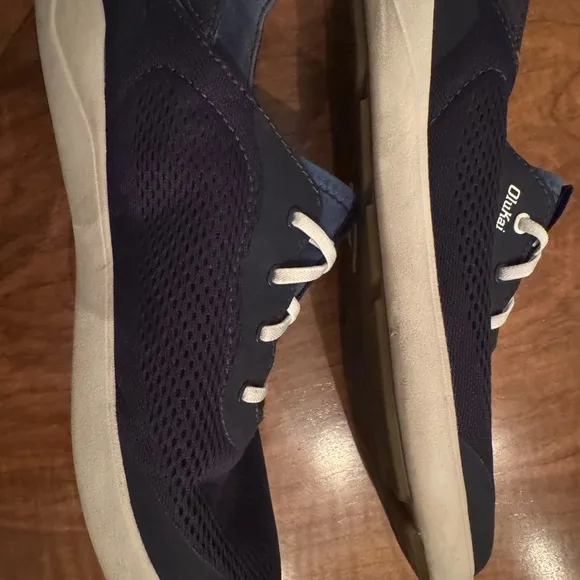 OluKai “Moku Pae” Men's Breathable Trench Blue / Off White Boat Shoes