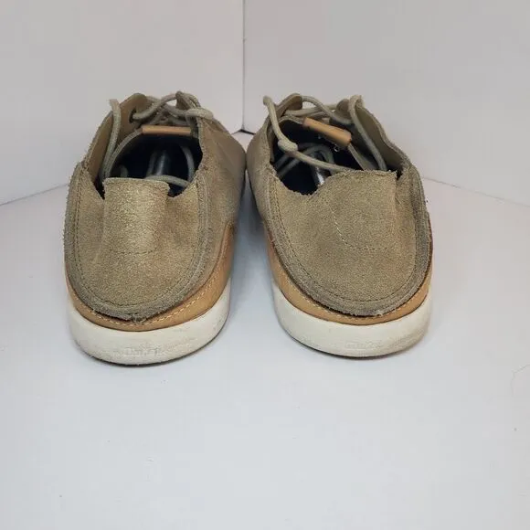 Olukai Nalukai KALA Tan Beige Leather Lace Up Loafer Shoes Men’s Size 13