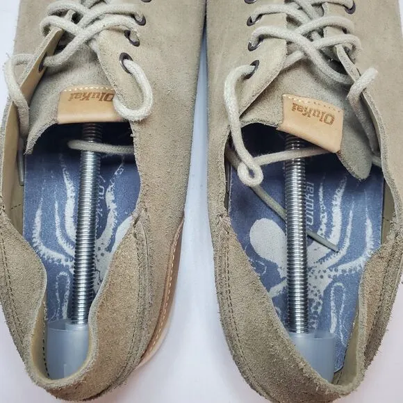 Olukai Nalukai KALA Tan Beige Leather Lace Up Loafer Shoes Men’s Size 13
