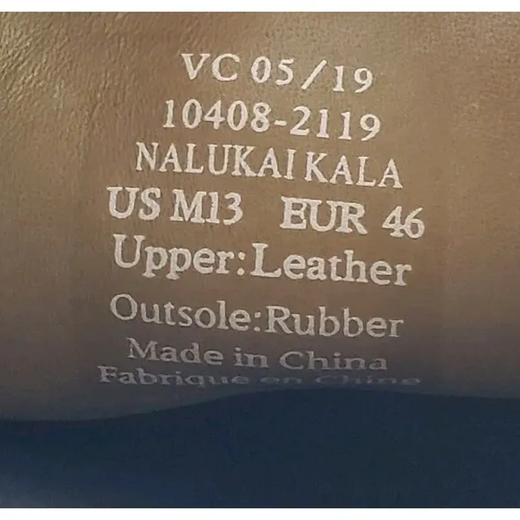Olukai Nalukai KALA Tan Beige Leather Lace Up Loafer Shoes Men’s Size 13