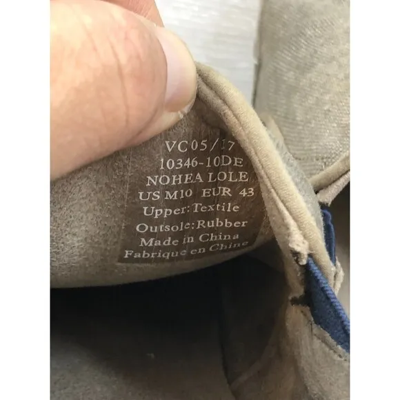 Olukai Nohea Lole 10346-10 Men 10M Gray Textile Canvas Slip-On Flat Loafer Shoes