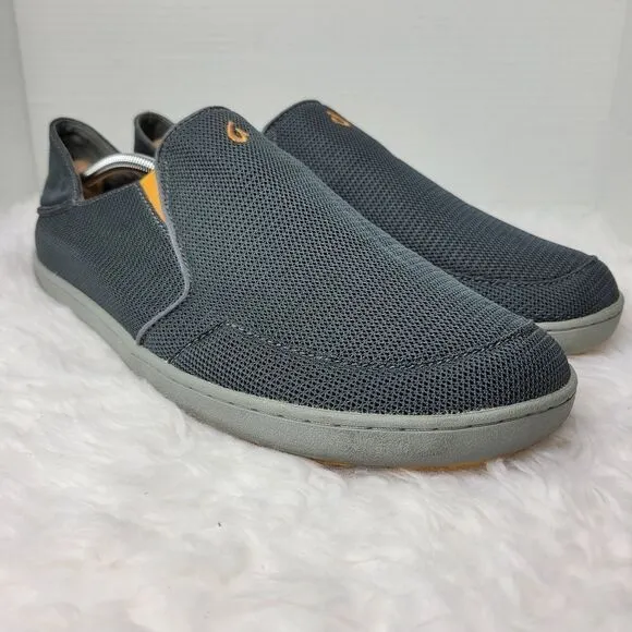 Olukai Nohea Mesh Slip On Shoes Men's Size 13 Gray Rafting Fishing Paddle Board