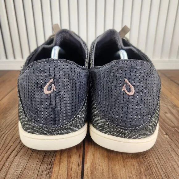 Olukai Nohea Moku Mens Sz 13 Gray Slip On Mesh Dock Beach Casual Sneakers Shoes