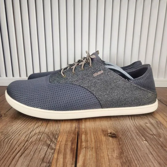 Olukai Nohea Moku Mens Sz 13 Gray Slip On Mesh Dock Beach Casual Sneakers Shoes