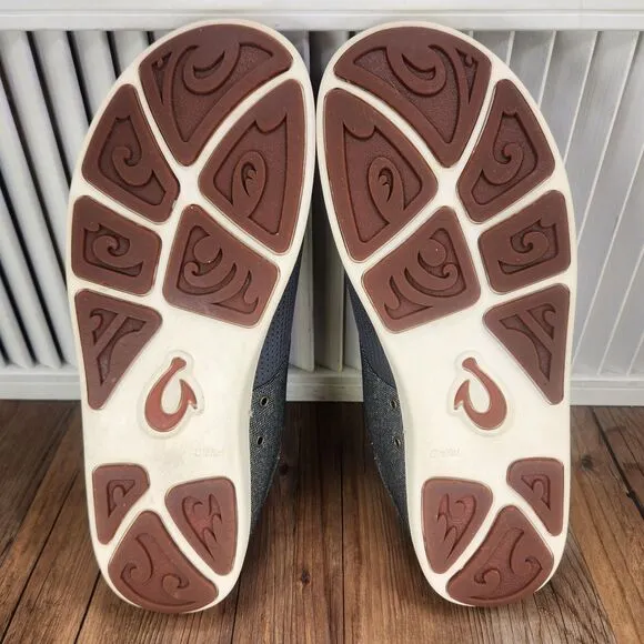 Olukai Nohea Moku Mens Sz 13 Gray Slip On Mesh Dock Beach Casual Sneakers Shoes