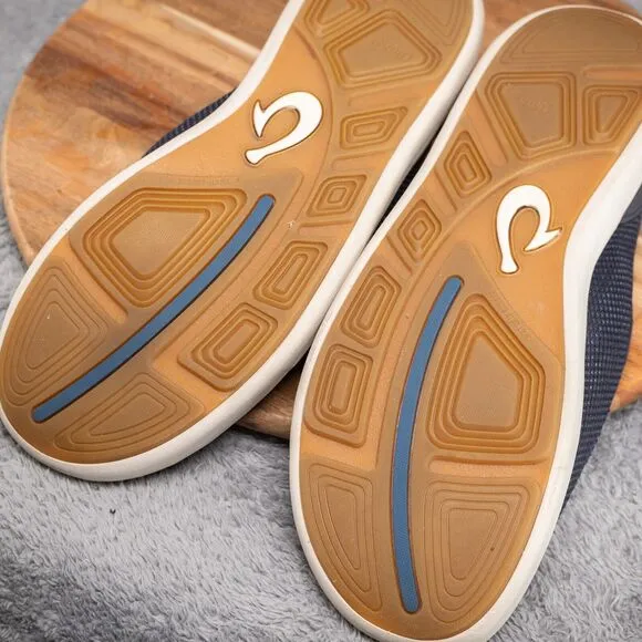 Olukai Nohea Pae Navy Blue Sz 12 Breathable Slip On Shoes Sneakers