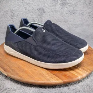 Olukai Nohea Pae Navy Blue Sz 12 Breathable Slip On Shoes Sneakers
