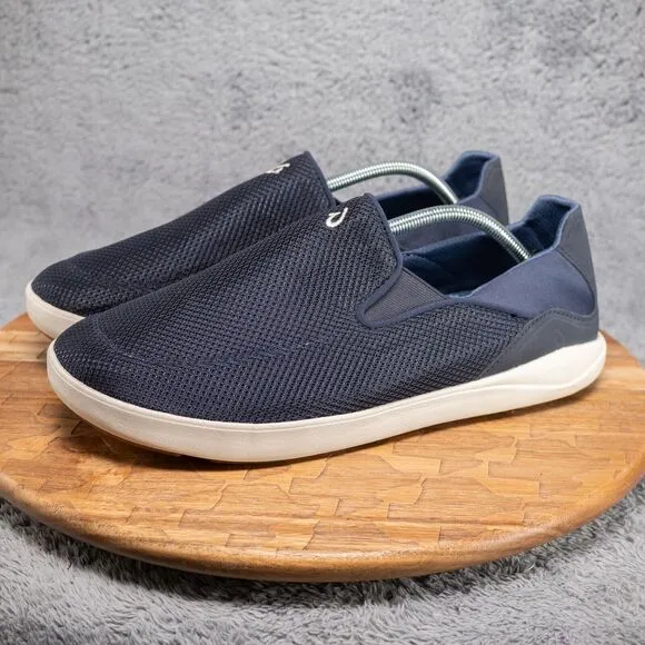 Olukai Nohea Pae Navy Blue Sz 12 Breathable Slip On Shoes Sneakers