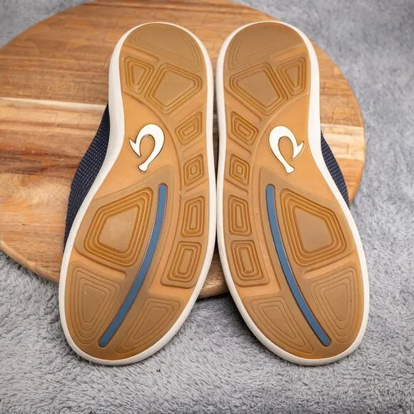 Olukai Nohea Pae Navy Blue Sz 12 Breathable Slip On Shoes Sneakers