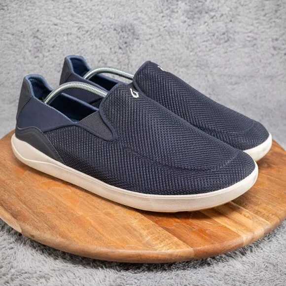 Olukai Nohea Pae Navy Blue Sz 12 Breathable Slip On Shoes Sneakers