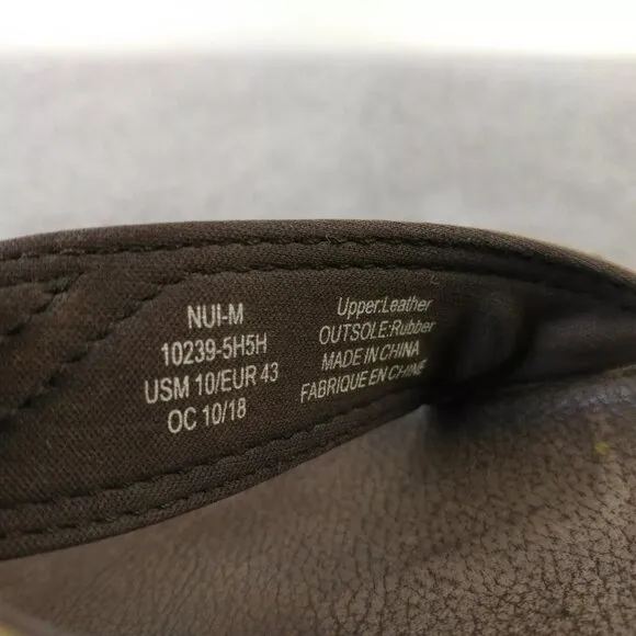 Olukai Nui Flip Flop Sandals Mens Size 10 Shoes Brown Leather Beach Surfing