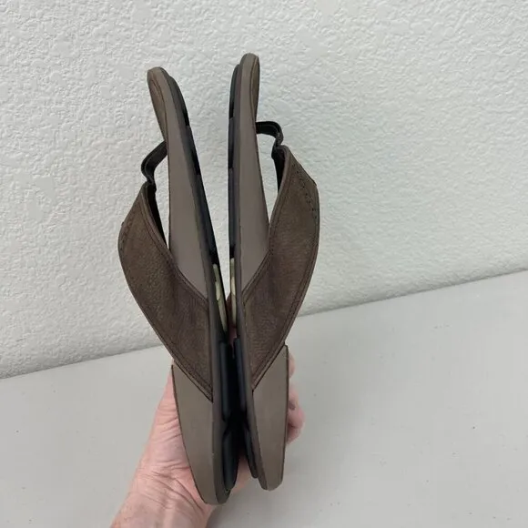 Olukai Nui Leather Flip Flop Thong Sandals Beach Shoes 10239-5H5H Mens size 14
