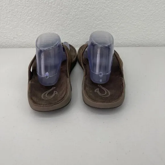 Olukai Nui Leather Flip Flop Thong Sandals Beach Shoes 10239-5H5H Mens size 14