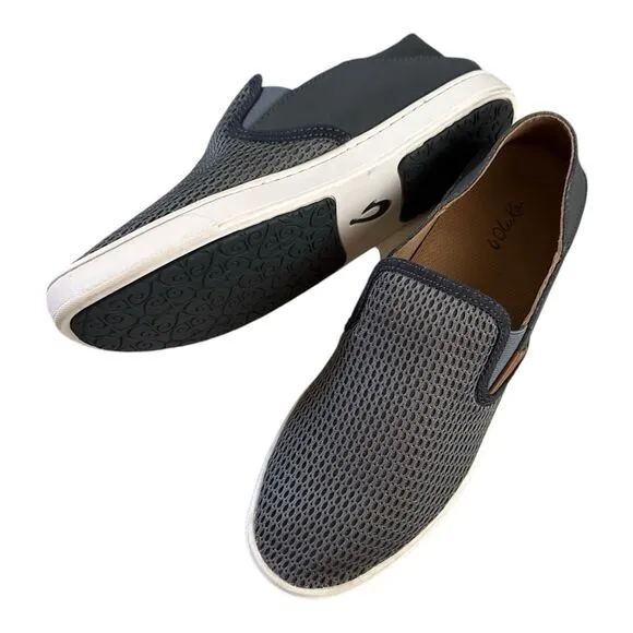 OluKai Pehuea Womens Size 10 Shoes Gray Mesh Slip On Sneakers Breathable
