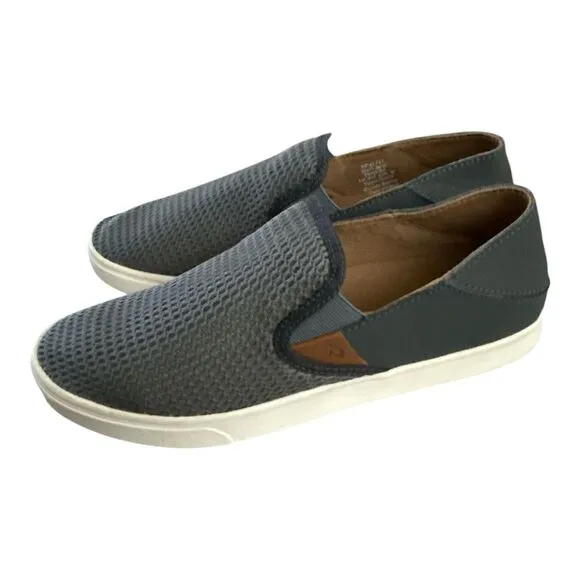 OluKai Pehuea Womens Size 10 Shoes Gray Mesh Slip On Sneakers Breathable