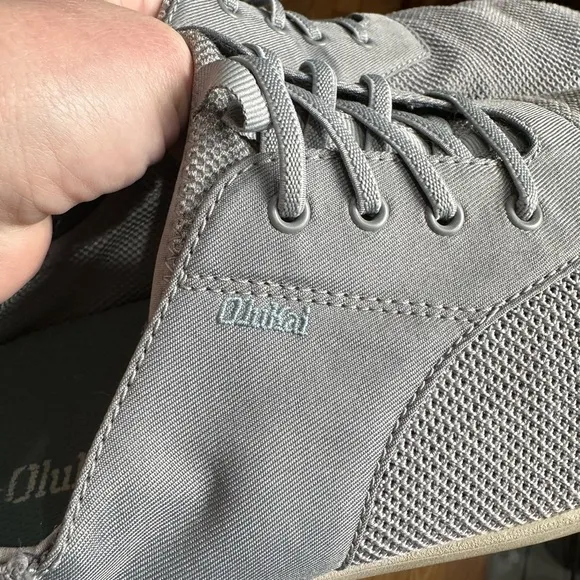 OluKai Sharkskin Gray Nohea Moku Boat Shoe Breathable Mesh Sneaker