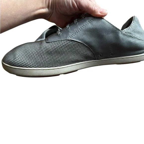 OluKai Sharkskin Gray Nohea Moku Boat Shoe Breathable Mesh Sneaker