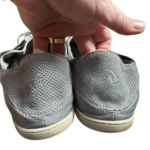 OluKai Sharkskin Gray Nohea Moku Boat Shoe Breathable Mesh Sneaker