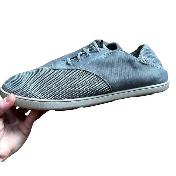 OluKai Sharkskin Gray Nohea Moku Boat Shoe Breathable Mesh Sneaker
